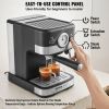 VEVOR Espresso Machine, 15 Bar Semi-Automatic Espresso Maker with Milk Frother Steam Wand for Latte and Cappuccino, Professional Coffee Maker with Tem