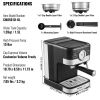VEVOR Espresso Machine, 15 Bar Semi-Automatic Espresso Maker with Milk Frother Steam Wand for Latte and Cappuccino, Professional Coffee Maker with Tem