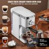VEVOR Espresso Coffee Machine, 15Bar Semi-Automatic Espresso Maker with Milk Frother Steam Wand, Professional Cappuccino Latte Machine with High-Power