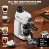 VEVOR Espresso Machine, 3.5 Bar Espresso Maker with Milk Frother Steam Wand, 4-Cup Professional Coffee/Espresso Machine with Temp Gauge & Removable Wa