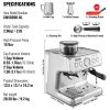 VEVOR Espresso Machine with Grinder, 15 Bar Semi-Automatic Espresso Coffee Maker with Milk Frother Steam Wand, Removable Water Tank & Pressure Gauge f