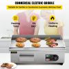 VEVOR Commercial Electric Griddle, 18" Teppanyaki Grill, 1600W Electric Flat Top Grill, Stainless Steel Electric Countertop Griddle w/Drip Hole, 50-30
