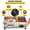 VEVOR Commercial Electric Griddle, 18" Teppanyaki Grill, 1600W Electric Flat Top Grill, Stainless Steel Electric Countertop Griddle w/Drip Hole, 50-30