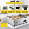VEVOR Commercial Electric Griddle, 18" Teppanyaki Grill, 1600W Electric Flat Top Grill, Stainless Steel Electric Countertop Griddle w/Drip Hole, 50-30