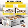 VEVOR Commercial Electric Griddle, 18" Teppanyaki Grill, 1600W Electric Flat Top Grill, Stainless Steel Electric Countertop Griddle w/Drip Hole, 50-30