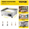 VEVOR Commercial Electric Griddle, 18" Teppanyaki Grill, 1600W Electric Flat Top Grill, Stainless Steel Electric Countertop Griddle w/Drip Hole, 50-30