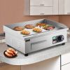 VEVOR Commercial Electric Griddle, 18" Teppanyaki Grill, 1600W Electric Flat Top Grill, Stainless Steel Electric Countertop Griddle w/Drip Hole, 50-30