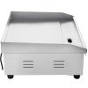 VEVOR Commercial Electric Griddle, 18" Teppanyaki Grill, 1600W Electric Flat Top Grill, Stainless Steel Electric Countertop Griddle w/Drip Hole, 50-30