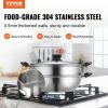 VEVOR Steamer Pot, 11in/28cm Steamer Pot for Cooking with 3QT Stock Pot and Vegetable Steamer, Food-Grade 304 Stainless Steel Food Steamer Cookware wi