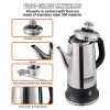 VEVOR 12-Cup Electric Percolator Coffee Pot, 304 Stainless Steel Coffee Percolator with Keep Warm Function & Heat-Resistant Handle, Classic Coffee Mak