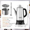 VEVOR 12-Cup Electric Percolator Coffee Pot, 304 Stainless Steel Coffee Percolator with Keep Warm Function & Heat-Resistant Handle, Classic Coffee Mak
