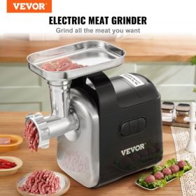 VEVOR Electric Meat Grinder, 6.6 Lb/Min, 550W（2200W MAX) Industrial Meat Mincer with 2 Blade, 3 Grinding Plates, Sausage Maker & Kubbe Kit ABS + Stain