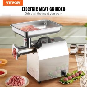 VEVOR Electric Meat Grinder, 8.3 Lb/Min, 650W（3800W MAX) Industrial Meat Mincer with 2 Blade, 3 Grinding Plates, Sausage Kit 304 Stainless Steel Comme