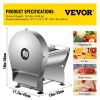 VEVOR Electric Food Slicer, 10In Manual Vegetable Fruit Slicer, 0-0.4 In Adjustable Thickness Fruit Slicer Machine with Removable Stainless Steel Blad