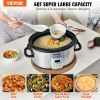 VEVOR Slow Cooker, 6QT 240W Electric Slow Cooker Pot with 3-Level Heat Settings, Digital Slow Cookers with 20 Hours Max Timer, Locking Lid, Ceramic In