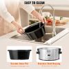 VEVOR Slow Cooker, 6QT 240W Electric Slow Cooker Pot with 3-Level Heat Settings, Digital Slow Cookers with 20 Hours Max Timer, Locking Lid, Ceramic In