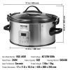 VEVOR Slow Cooker, 6QT 240W Electric Slow Cooker Pot with 3-Level Heat Settings, Digital Slow Cookers with 20 Hours Max Timer, Locking Lid, Ceramic In