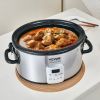 VEVOR Slow Cooker, 6QT 240W Electric Slow Cooker Pot with 3-Level Heat Settings, Digital Slow Cookers with 20 Hours Max Timer, Locking Lid, Ceramic In
