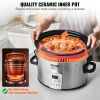 VEVOR Slow Cooker, 8QT 320W Electric Slow Cooker Pot with 3-Level Heat Settings Digital Slow Cookers with 20 Hours Max Timer, Locking Lid, Ceramic Inn