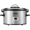 VEVOR Slow Cooker, 8QT 320W Electric Slow Cooker Pot with 3-Level Heat Settings Digital Slow Cookers with 20 Hours Max Timer, Locking Lid, Ceramic Inn