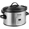 VEVOR Slow Cooker, 8QT 320W Electric Slow Cooker Pot with 3-Level Heat Settings Digital Slow Cookers with 20 Hours Max Timer, Locking Lid, Ceramic Inn