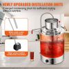 VEVOR Alcohol Still, 9 Gal 30L Water Alcohol Distiller, Home Distillery Kit include Stainless Steel Tube & Pump & One-way Exhaust Valve & Thermometer