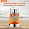 VEVOR Alcohol Still, 15 Gal 50L Water Alcohol Distiller, Home Distillery Kit include Stainless Steel Tube & Pump & One-way Exhaust Valve & Thermometer