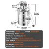 VEVOR Alcohol Still, 15 Gal 50L Water Alcohol Distiller, Home Distillery Kit include Stainless Steel Tube & Pump & One-way Exhaust Valve & Thermometer
