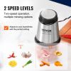 VEVOR Food Processor, Electric Meat Grinder with 4-Wing Stainless Steel Blades, 2.5 Cup Glass Bowl, 400W Electric Food Chopper, 2 Speeds Food Grinder