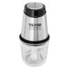 VEVOR Food Processor, Electric Meat Grinder with 4-Wing Stainless Steel Blades, 2.5 Cup Glass Bowl, 400W Electric Food Chopper, 2 Speeds Food Grinder
