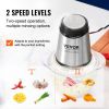 VEVOR Food Processor, Electric Meat Grinder with 4 Stainless Steel Blades, 400W Electric Food Chopper, 5 Cup Glass Bowl, 2 Speeds Food Grinder for Bab