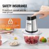 VEVOR Food Processor, Electric Meat Grinder with 4 Stainless Steel Blades, 400W Electric Food Chopper, 5 Cup Glass Bowl, 2 Speeds Food Grinder for Bab
