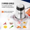 VEVOR Food Processor, Electric Meat Grinder with 4-Wing Stainless Steel Blades, 8 Cup+5 Cup Two Bowls, 400W Electric Food Chopper, 2 Speeds Food Grind