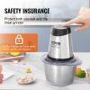 VEVOR Food Processor, Electric Meat Grinder with 4-Wing Stainless Steel Blades, 8 Cup+5 Cup Two Bowls, 400W Electric Food Chopper, 2 Speeds Food Grind