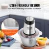 VEVOR Food Processor, Electric Meat Grinder with 4-Wing Stainless Steel Blades, 400W Electric Food Chopper, 8 Cup Stainless Steel Bowl, 2 Speeds Food