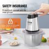VEVOR Food Processor, Electric Meat Grinder with 4-Wing Stainless Steel Blades, 400W Electric Food Chopper, 8 Cup Stainless Steel Bowl, 2 Speeds Food