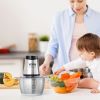 VEVOR Food Processor, Electric Meat Grinder with 4-Wing Stainless Steel Blades, 400W Electric Food Chopper, 8 Cup Stainless Steel Bowl, 2 Speeds Food