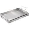 VEVOR Stove Top Griddle, 23.5"x16" Pre-Seasoned Stainless Steel Griddle, Rectangular Double Burner Griddle Pan, Non-Stick Family Pan Cookware with Han