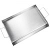 VEVOR Stove Top Griddle, 23.5"x16" Pre-Seasoned Stainless Steel Griddle, Rectangular Double Burner Griddle Pan, Non-Stick Family Pan Cookware with Han