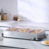 VEVOR Electric Buffet Server & Food Warmer, 25.6" x 15" Portable Stainless Steel Chafing Dish Set with Temp Control & Oven-Safe Pan, Perfect for Cater