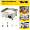VEVOR 14" Electric Countertop Flat Top Griddle 110V 1500W Non-Stick Commercial Electric Griddles Restaurant Teppanyaki Grill Stainless Steel Adjustabl