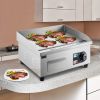 VEVOR 14" Electric Countertop Flat Top Griddle 110V 1500W Non-Stick Commercial Electric Griddles Restaurant Teppanyaki Grill Stainless Steel Adjustabl