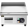 VEVOR 14" Electric Countertop Flat Top Griddle 110V 1500W Non-Stick Commercial Electric Griddles Restaurant Teppanyaki Grill Stainless Steel Adjustabl