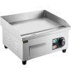 VEVOR 14" Electric Countertop Flat Top Griddle 110V 1500W Non-Stick Commercial Electric Griddles Restaurant Teppanyaki Grill Stainless Steel Adjustabl