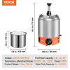 VEVOR Electric Cheese Dispenser with Pump, 2.3 Qt Commercial Hot Fudge Warmer, Stainless Steel Pump Dispenser, 86-230℉ Temp Adjustable Nacho Cheese Sa