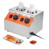 VEVOR Electric Bottle Warmer with Bottles, 0.57x2 Qt Commercial Cheese Dispenser, Hot Fudge Warmer 86-185℉ Temp Adjustable, Plastic Double Bottles Nac