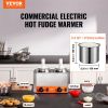 VEVOR Electric Cheese Dispenser with Pumps, 2.3x2 Qt Commercial Hot Fudge Warmer, Plastic Double Pumps Dispenser, 86-230℉ Temp Adjustable Nacho Cheese