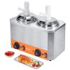 VEVOR Electric Cheese Dispenser with Pumps, 2.3x2 Qt Commercial Hot Fudge Warmer, Plastic Double Pumps Dispenser, 86-230℉ Temp Adjustable Nacho Cheese