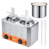 VEVOR Electric Cheese Dispenser with Pumps, 2.3x2 Qt Commercial Hot Fudge Warmer, Plastic Double Pumps Dispenser, 86-230℉ Temp Adjustable Nacho Cheese