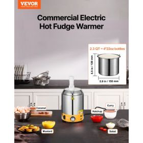 2.4L Electric Cheese Dispenser with Pump Commercial Hot Fudge Warmer 86℉-230℉